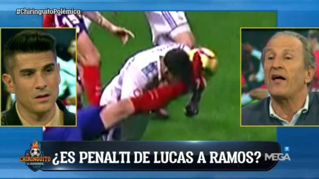 Álvaro Benito y Petón debatiendo sobre la patada de Lucas Hernández a Sergio Ramos