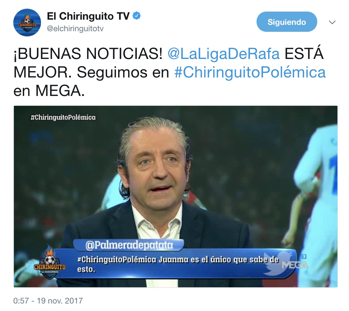 Rafa Guerrero abandona El Chiringuito tras sufrir una indisposición en pleno debate