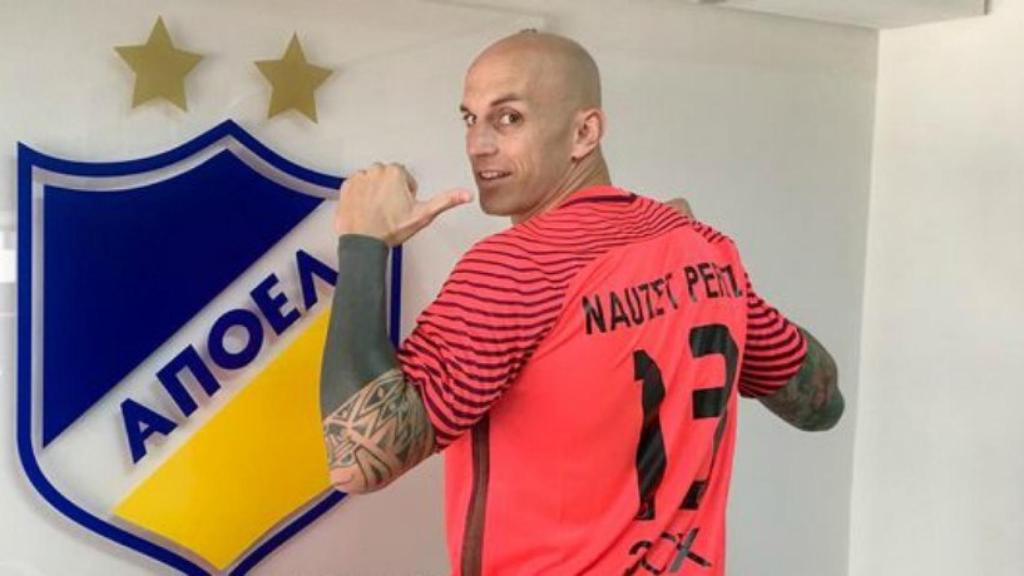 Nauzet Pérez en su presentación con el APOEL. Foto: apoelfc.com.cy