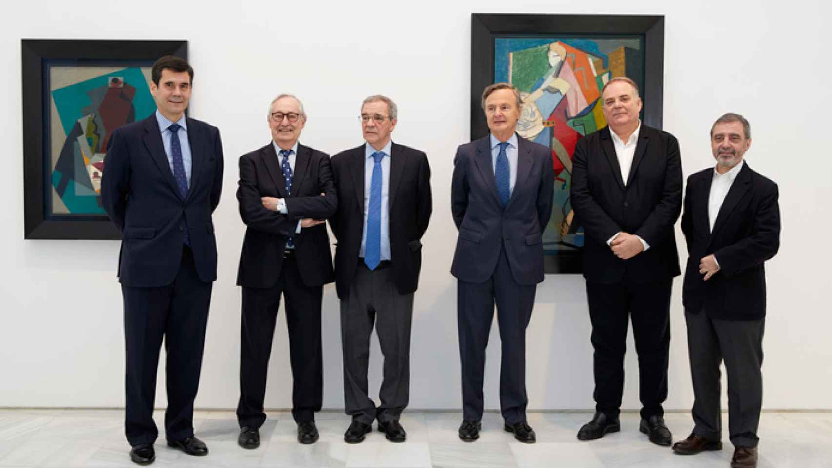 Los representantes de Telefónica y del Museo Reina Sofía.
