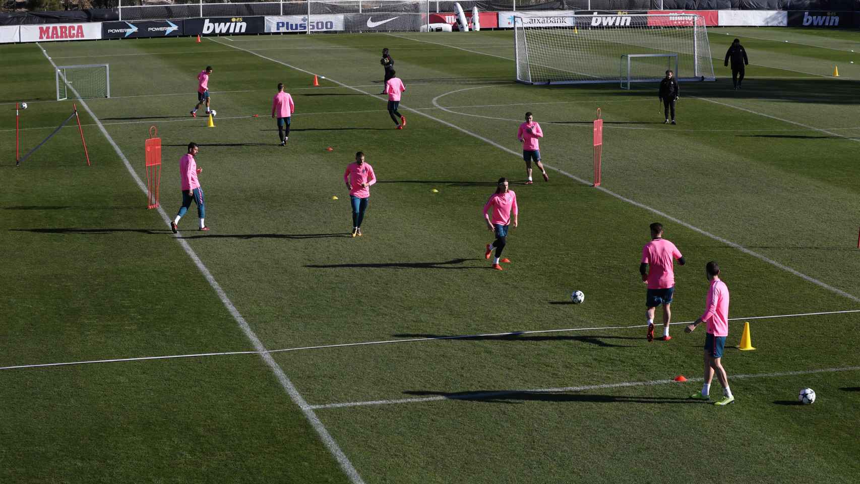 El Atlético entrena en la ciudad deportiva Wanda Majadahonda.