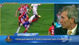 Lobo justifica a su manera el penalti no pitado sobre Ramos. Foto: Twitter (@elchiringuitotv)