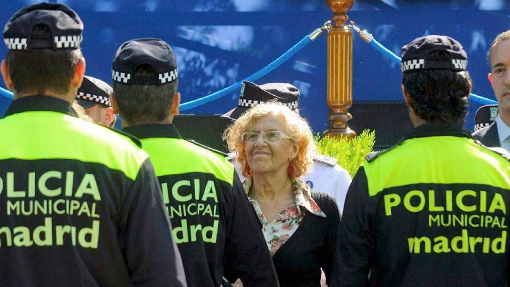 Manuela Carmena, en un acto de la Policía municipal.