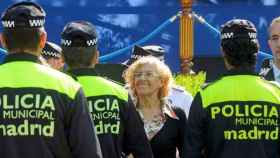 Manuela Carmena en un acto de la Policía