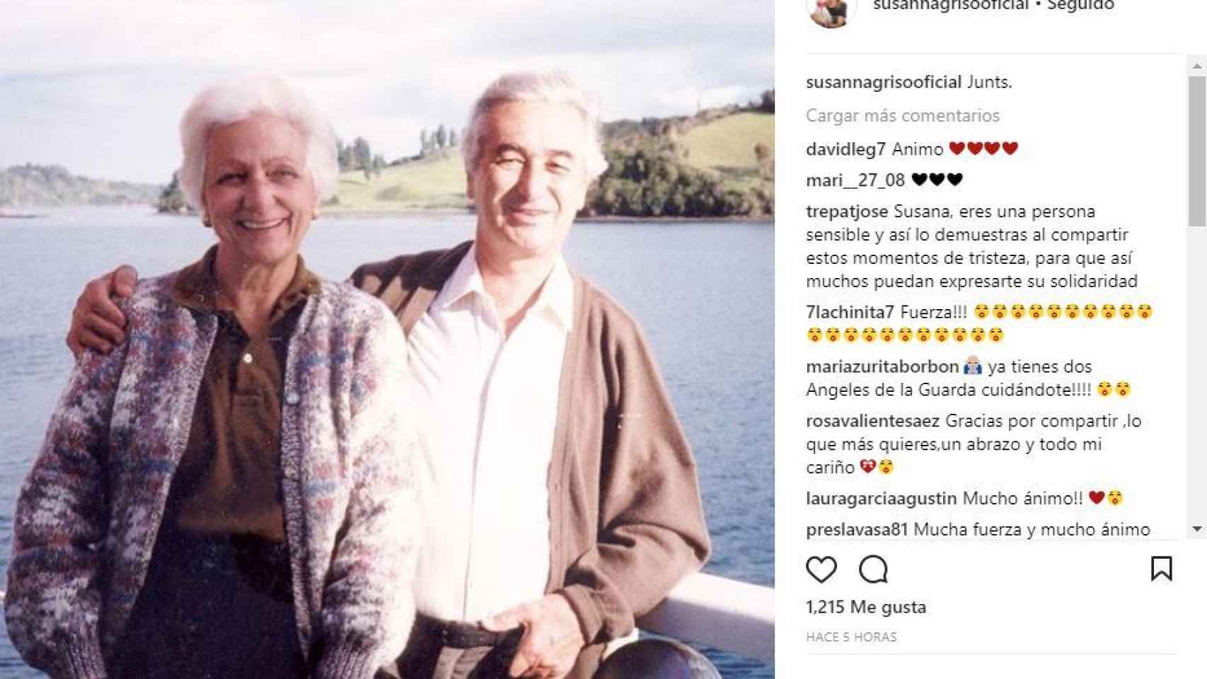 Los padres de Susanna Griso en una imagen de su Instagram.