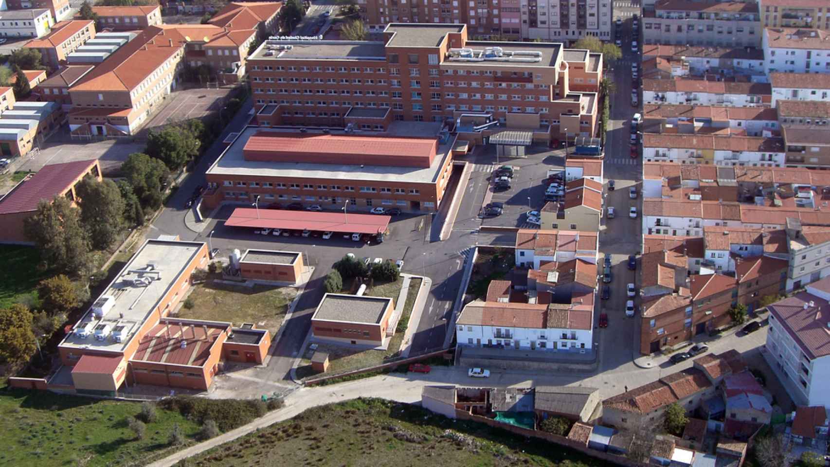 El Hospital de Coria, desde el aire.