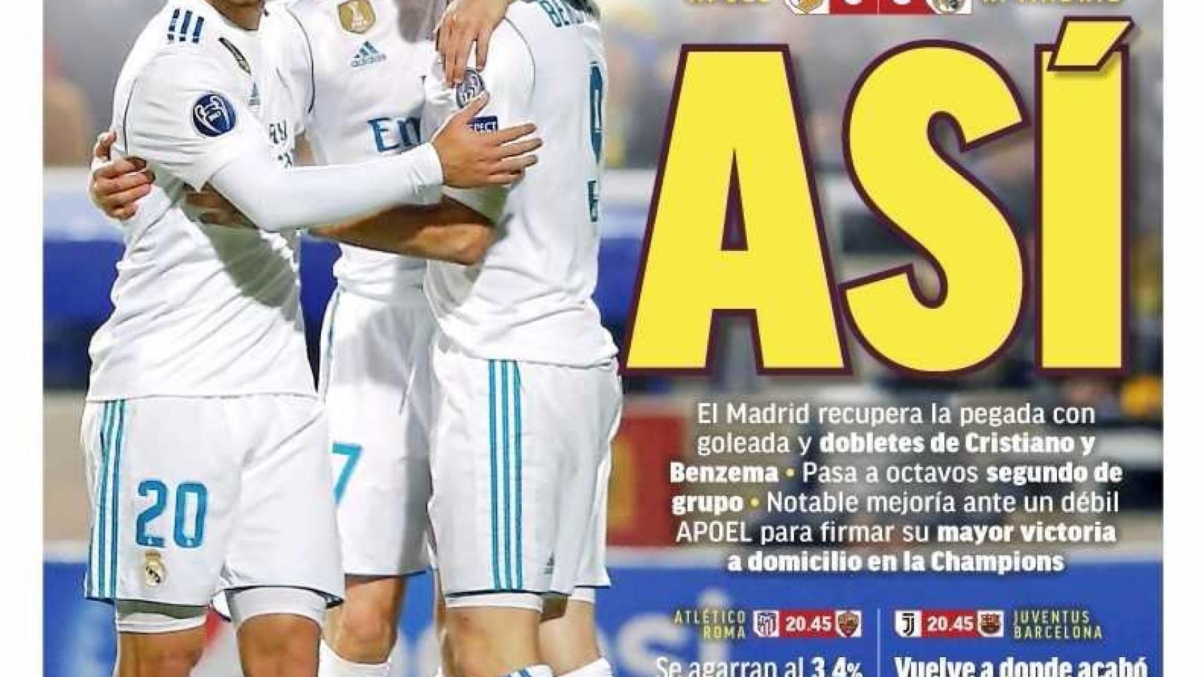 Portada MARCA (22/11/17)