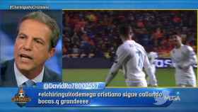 Cristóbal Soria habla sobre Cristiano Ronaldo en El Chiringuito. Foto: Twitter (@elchiringuitotv)