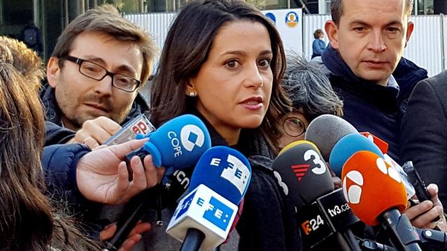 La candidata de Ciudadanos, Inés Arrimadas, durante su visita a Bruselas