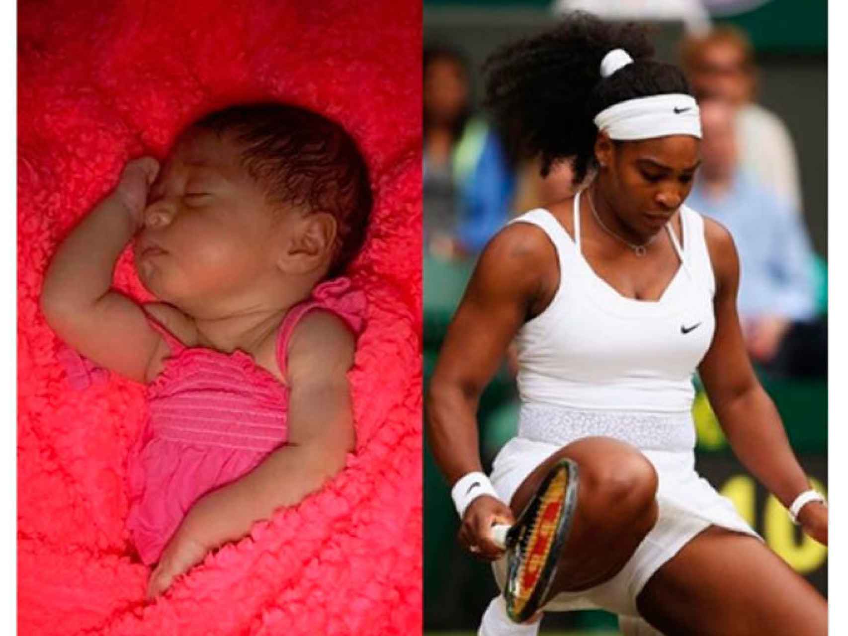 La hija de Serena Williams y la propia tenista en otra foto.
