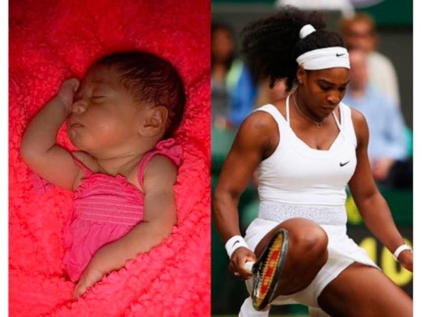 La hija de Serena Williams y la propia tenista en otra foto.
