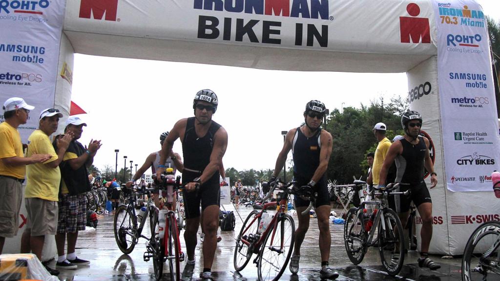 Celebración de una prueba de triatlón Ironman, en Miami.