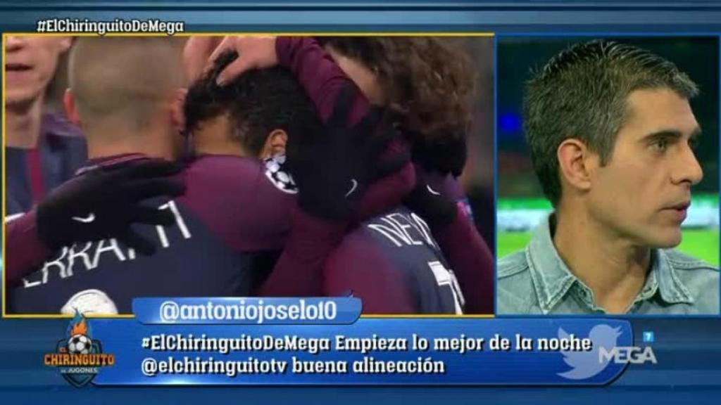 José Luis Sánchez alaba a Neymar. Foto: Twitter (@elchiringuitotv)