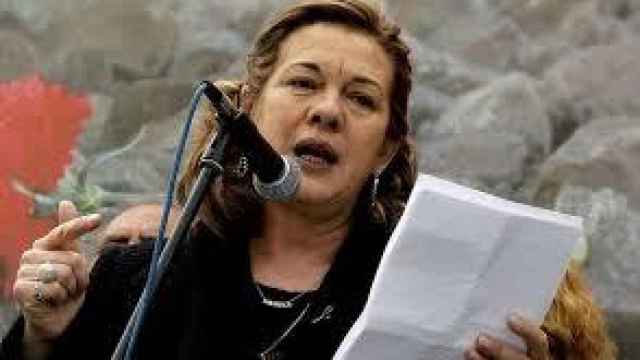 Pilar Manjón en uno de los actos en recuerdo de las víctimas del 11M