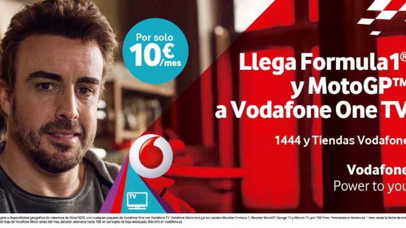 Cartel promocional de Vodafone de la Fórmula 1.