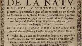 Una página de la obra de Francisco Hernández.