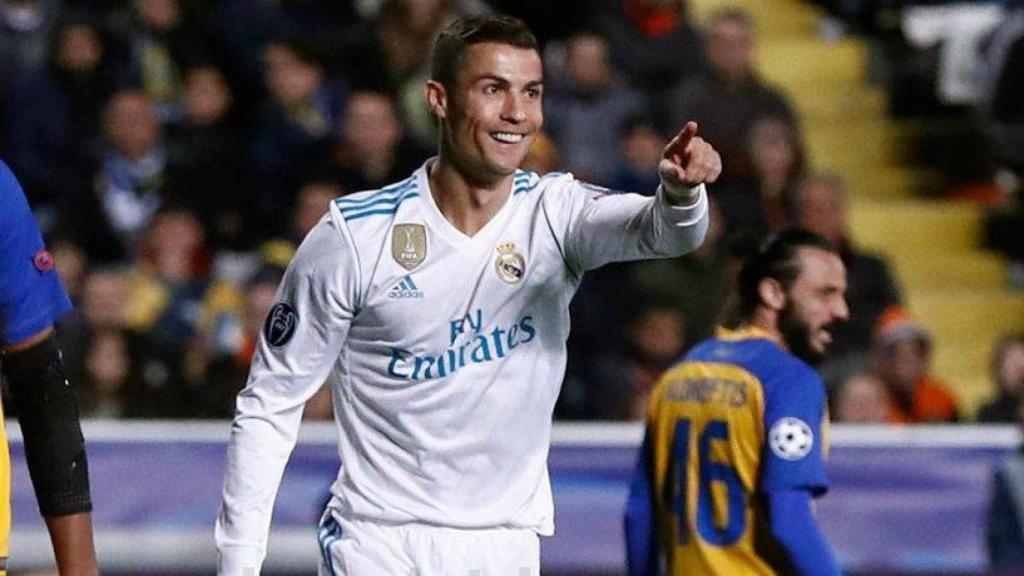 Cristiano celebra su gol en Nicosia