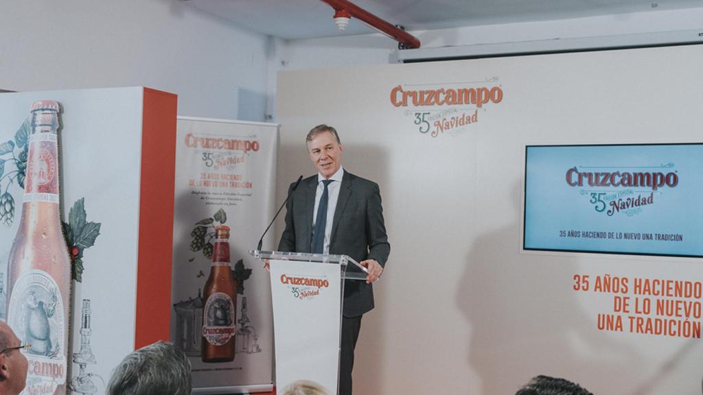 Richard Weissend, presidente de Heineken España, durante el acto de presentación de Cruzcampo Navidad 2017.