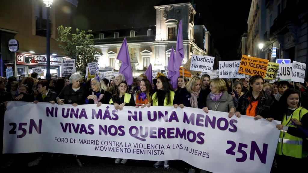 Imagen de la manifestación contra la violencia de género en Madrid.