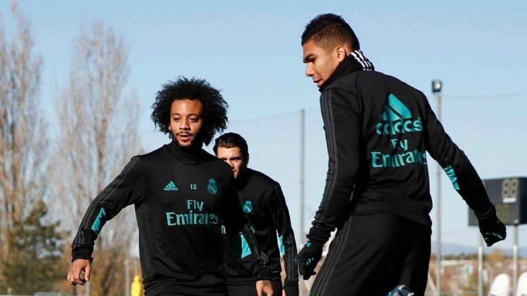 Marcelo y Casemiro en el rondo