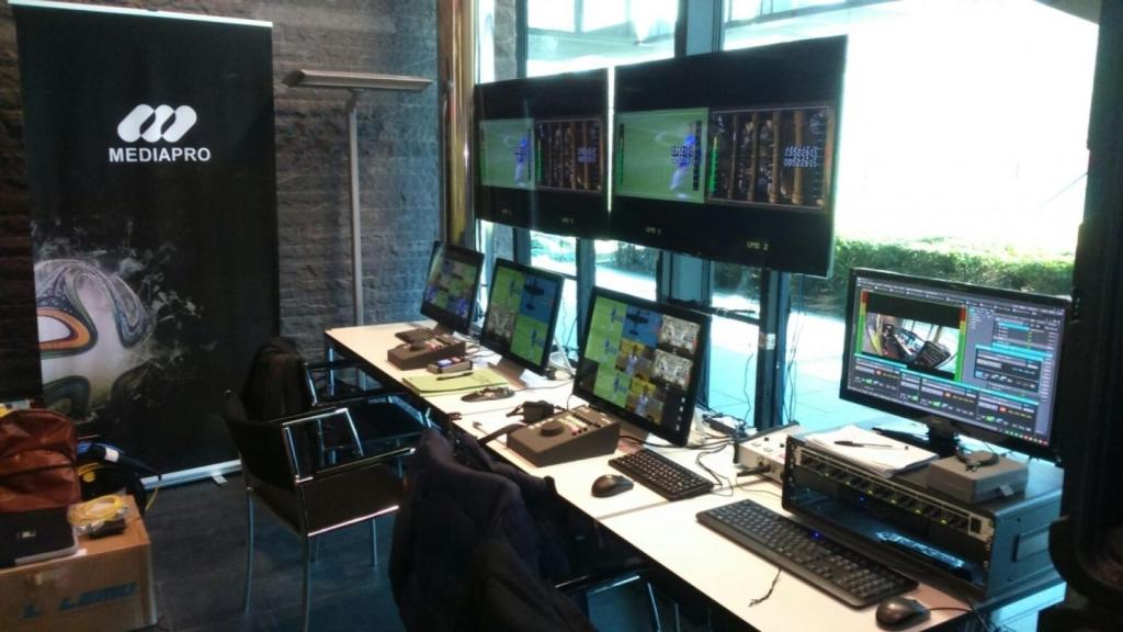 Una de las salas de Mediapro donde se analiza el videoarbitraje.
