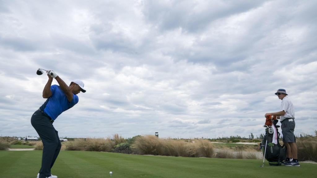 Woods, durante una ronda de entrenamiento en Albany esta semana.