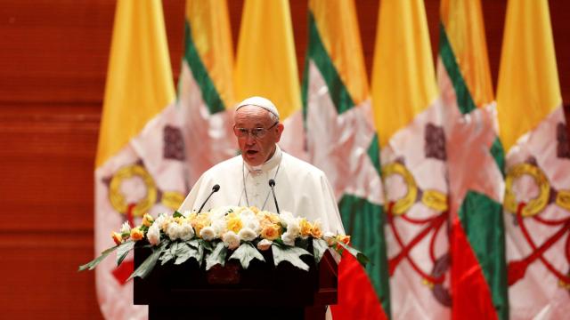 El Papa Francisco en su discurso en Birmania.