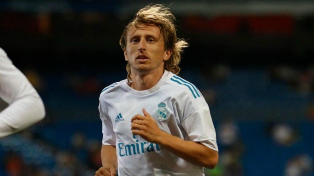 Modric, entrenando en el Bernabéu. Foto: Pedro Rodríguez / El Bernabéu