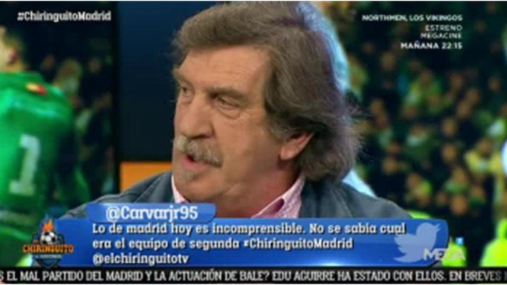 Iñaki Cano en El Chiringuito. Foto Twitter (@elchiringuitotv)