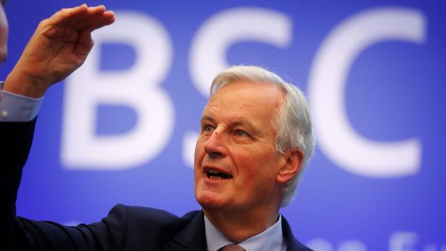 El negociador de la UE, Michel Barnier, durante un discurso en Munich