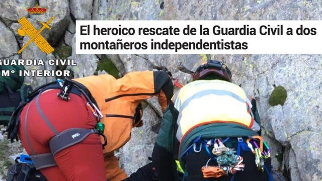 La Guardia Civil rescata a unos indepes, farda en Twitter y no sienta bien