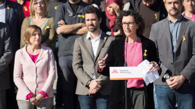 Rovira, este miércoles en la presentación de la candidatura de ERC.