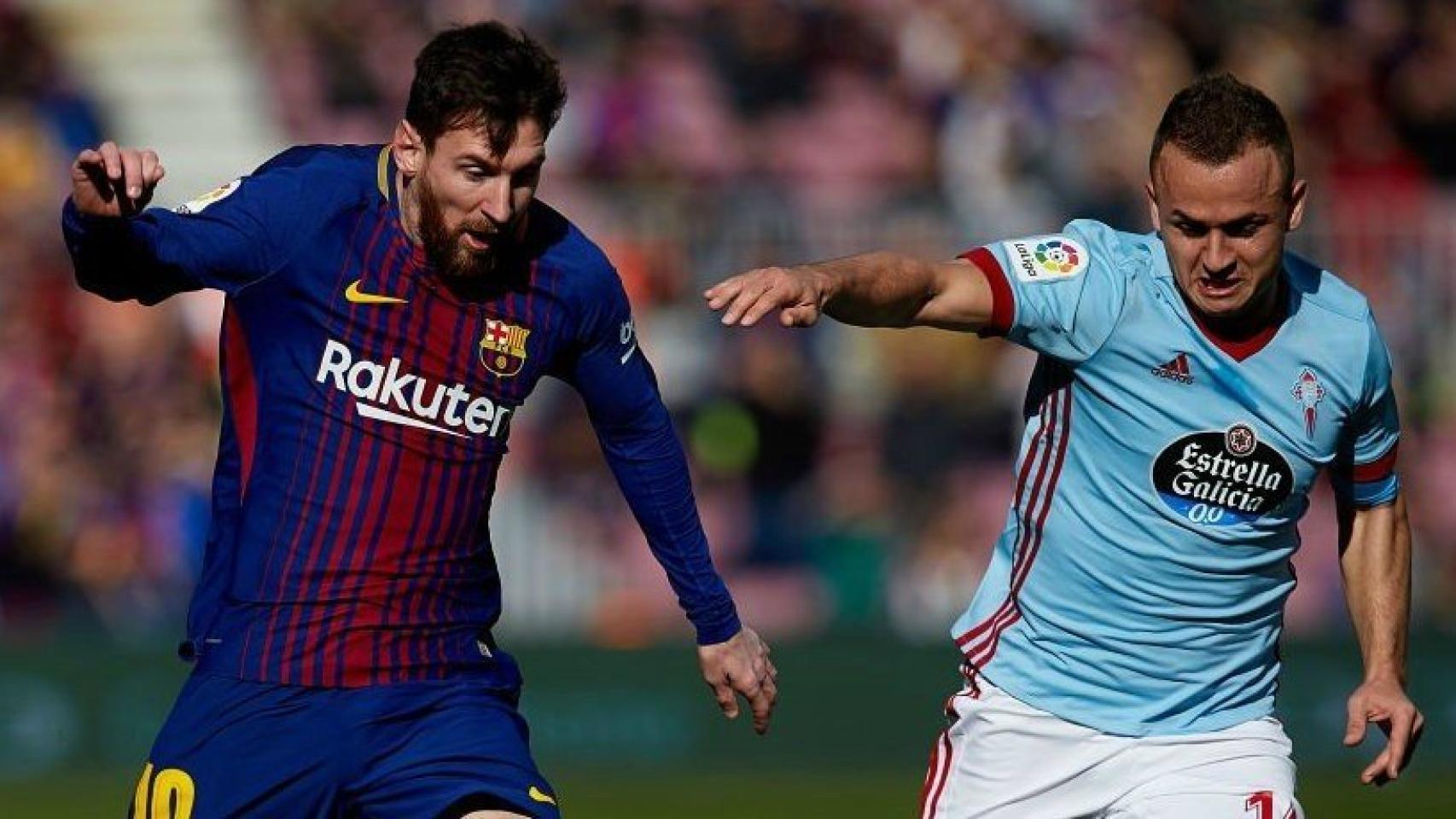 Messi, durante el Barça - Celta. Foto: Twitter (@elchiringuitotv)