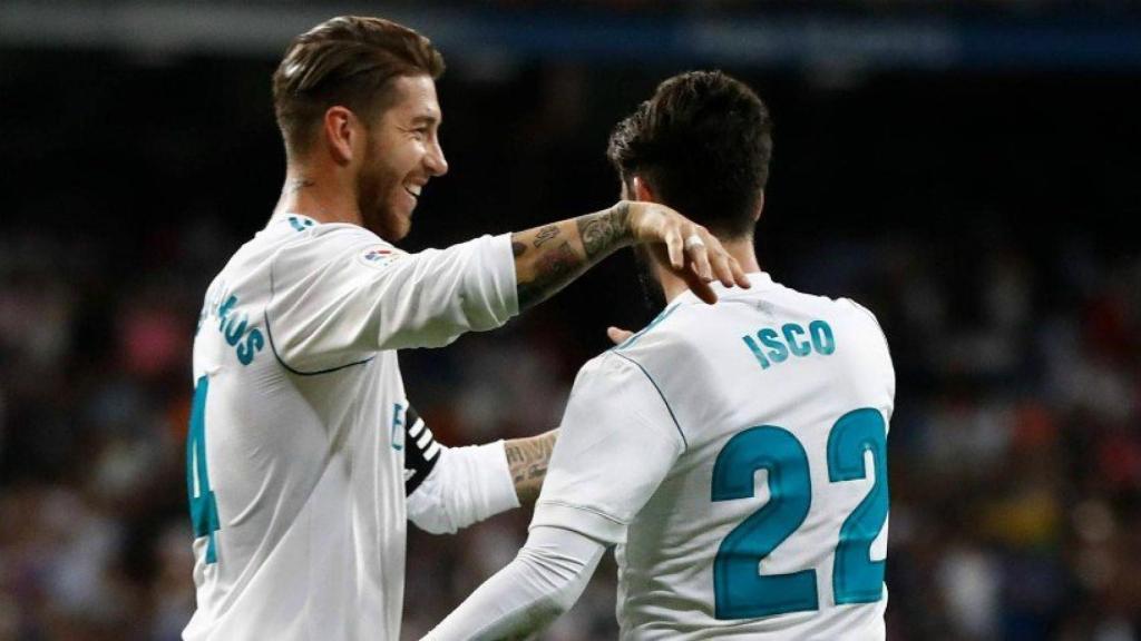 Isco celebra junto a Ramos