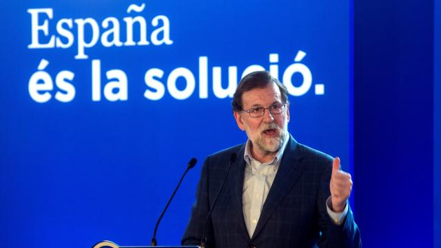 Rajoy, durante su intervención este sábado en Marató.