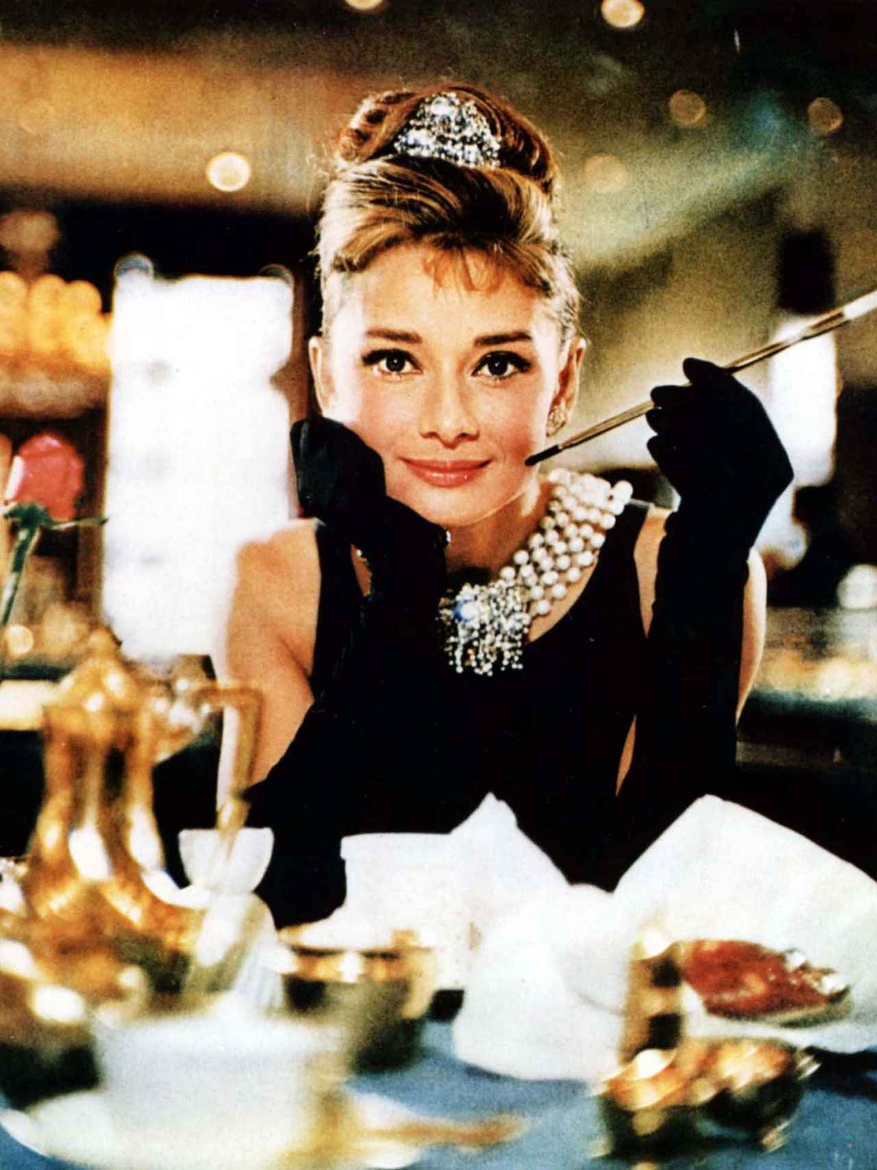 Audrey Hepburn en Desayuno con diamantes.