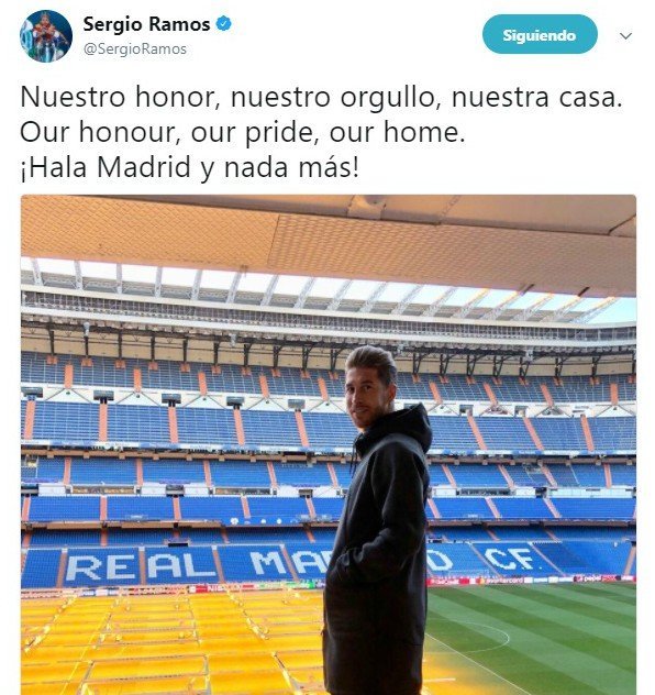El mensaje de Sergio Ramos a la afición del Real Madrid