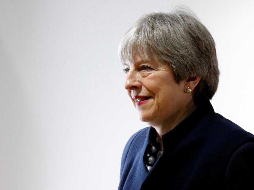 Theresa May, a su llegada a la reunión con Tusk