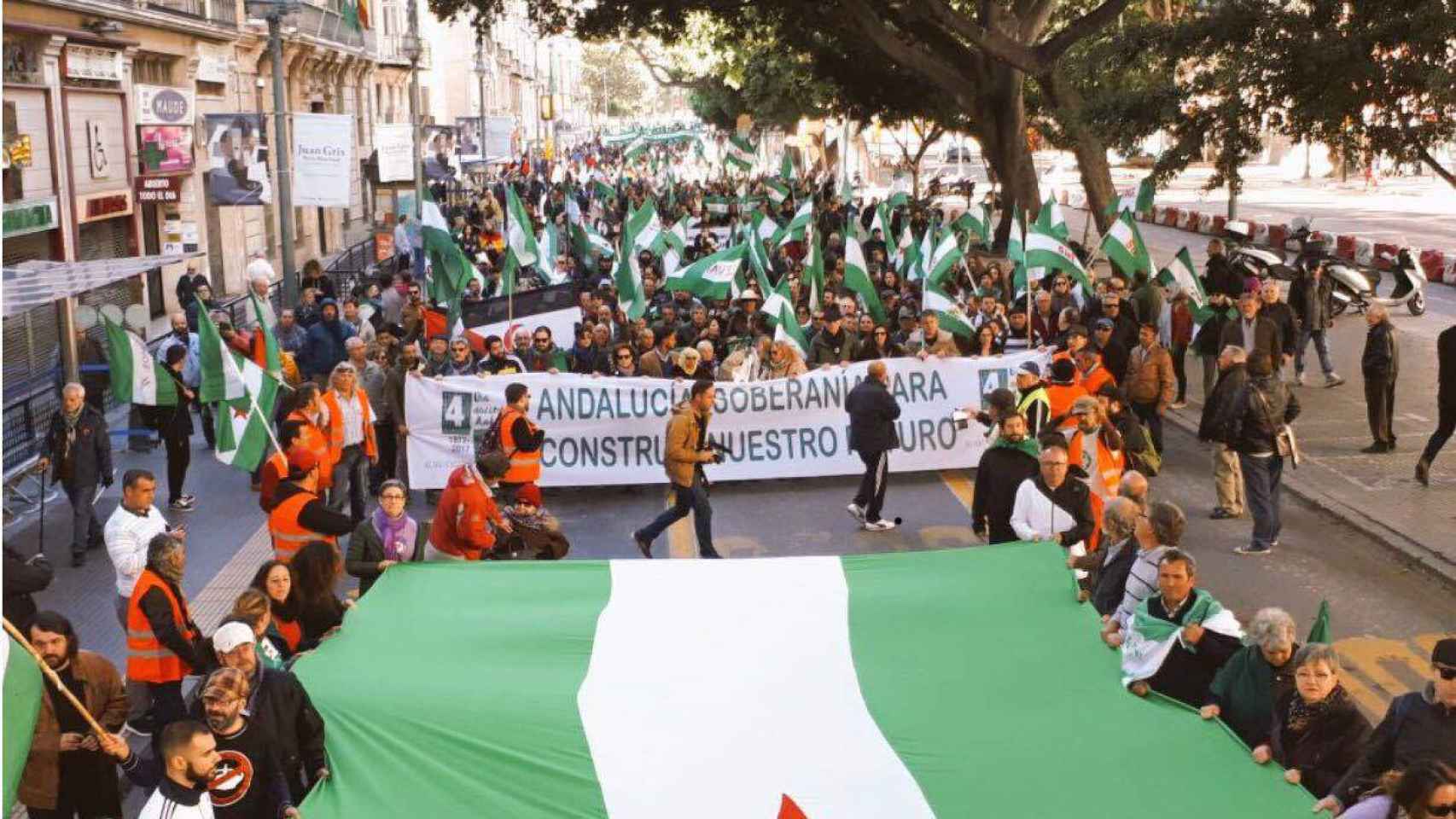 La manifestación de Málaga aglutinó , según los independentistas, a 15.000 personas