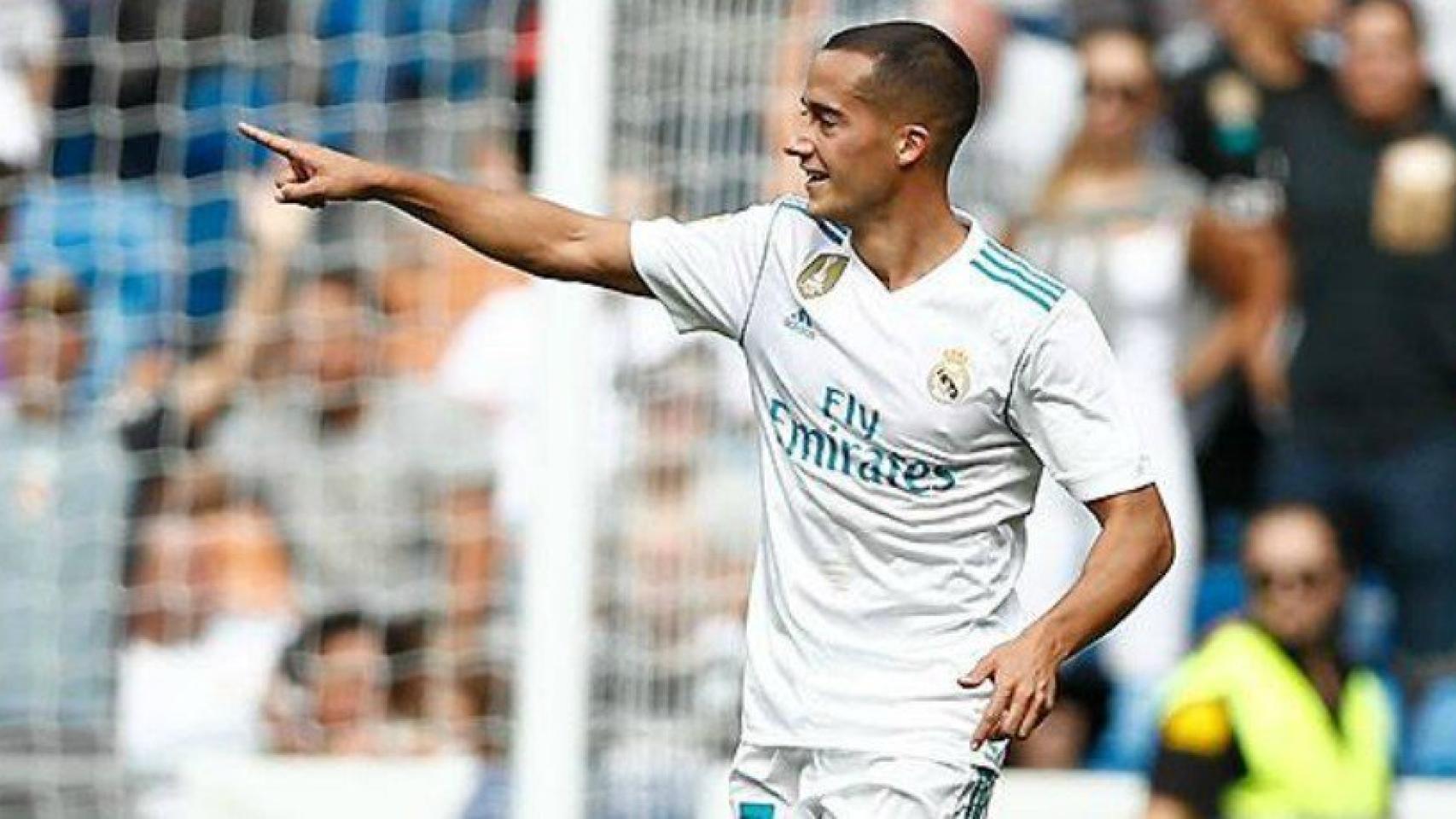 Lucas celebra su gol ante el Levante