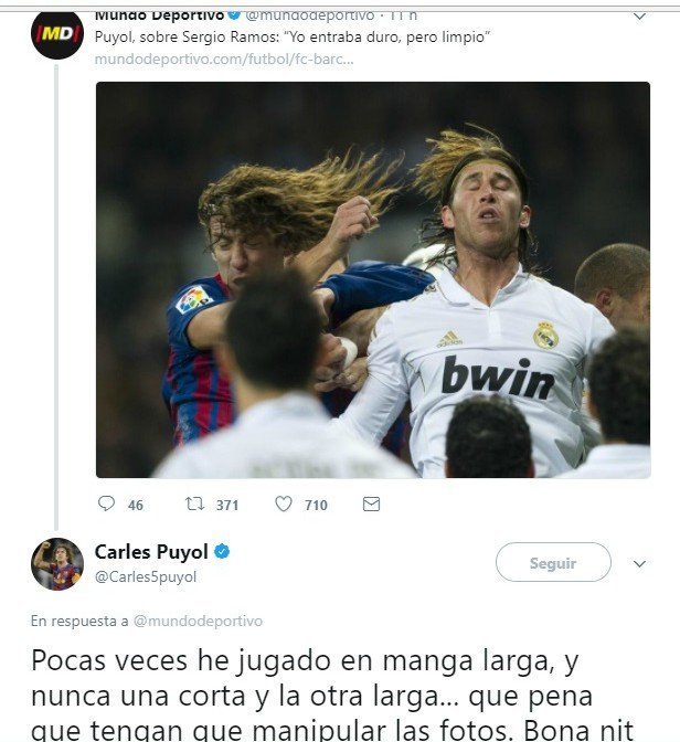 El zasca de Puyol a Mundo Deportivo tras manipular una foto