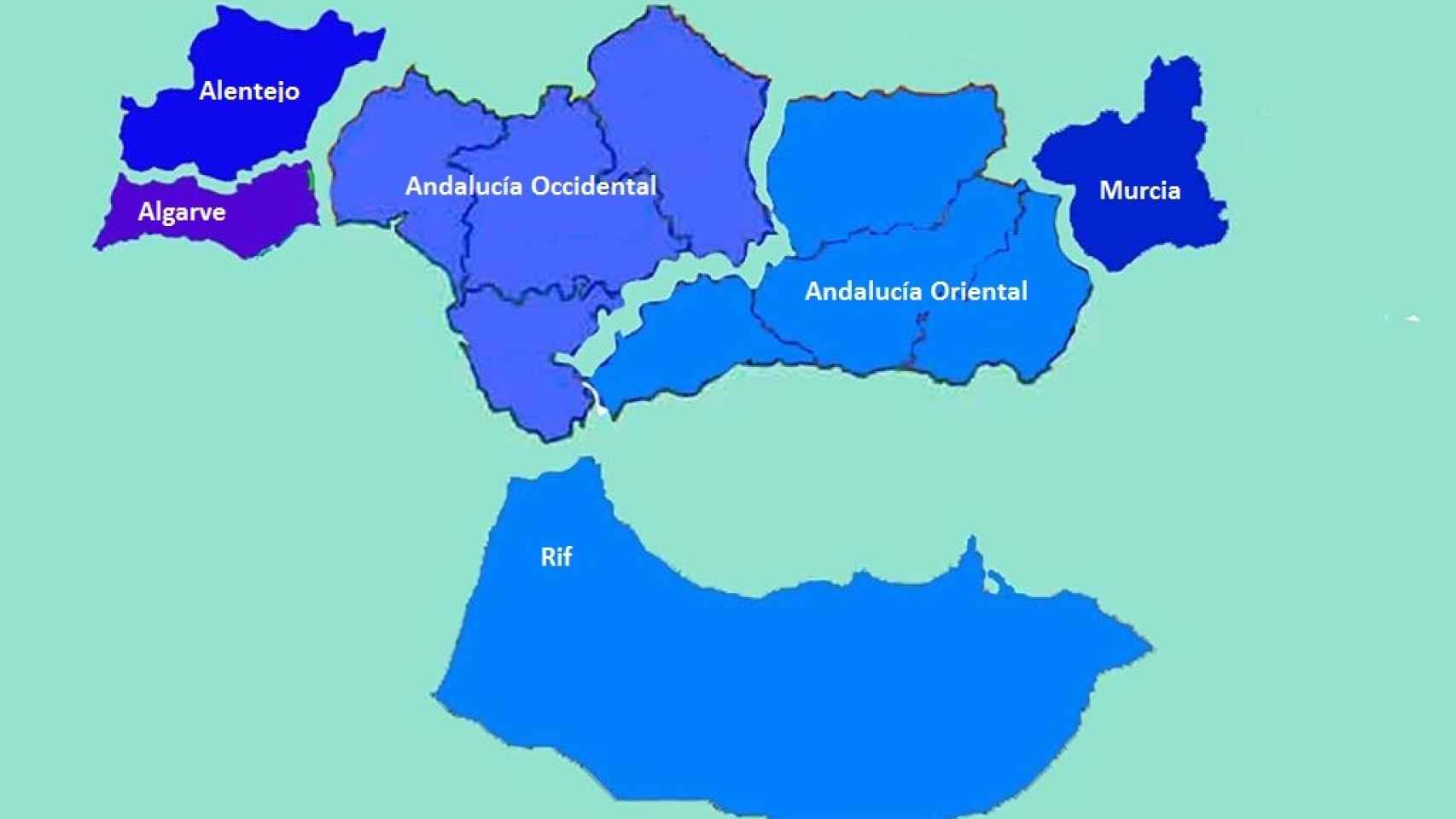Mapa de la república (Virtual) Andaluza