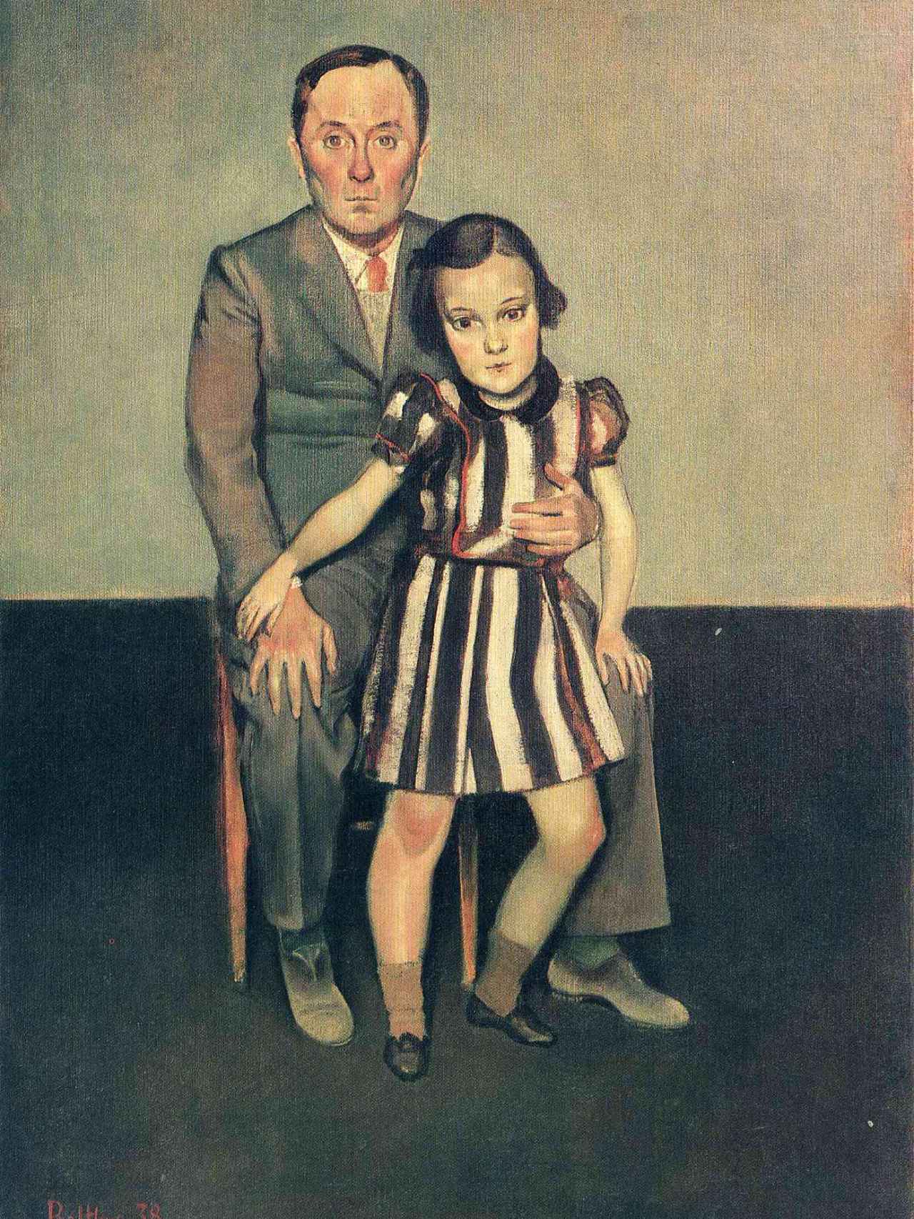 Joan Miró y su hija Dolores, cuadro de 1937.