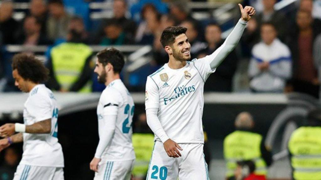 Marco Asensio celebra su gol