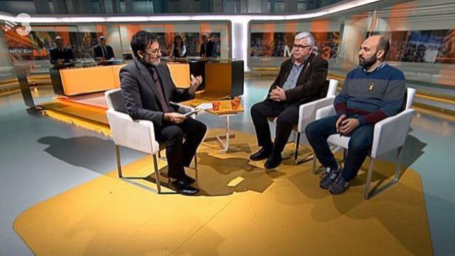 Xavier Graset, Agustí Alcoberro y Marcel Mauri, en TV3.