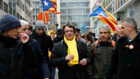 Puigdemont, durante la manifestación independentista en Bruselas. /Reuters