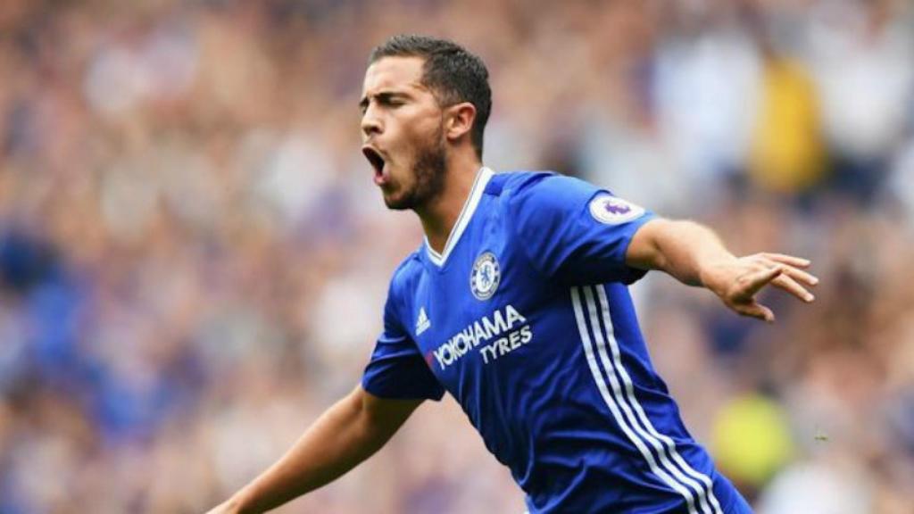 Hazard celebra un gol con el Chelsea. Foto: chelseafc.com