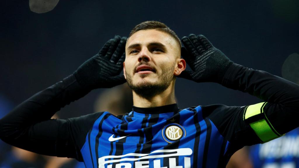 Icardi celebra un gol con el Inter.