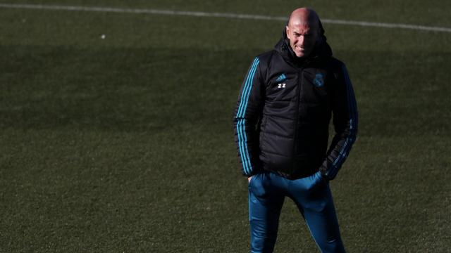 Zidane, durante un entrenamiento.