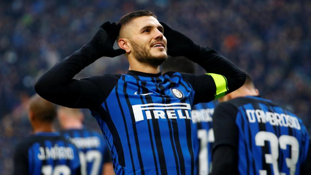 Icardi celebra un gol con el Inter.